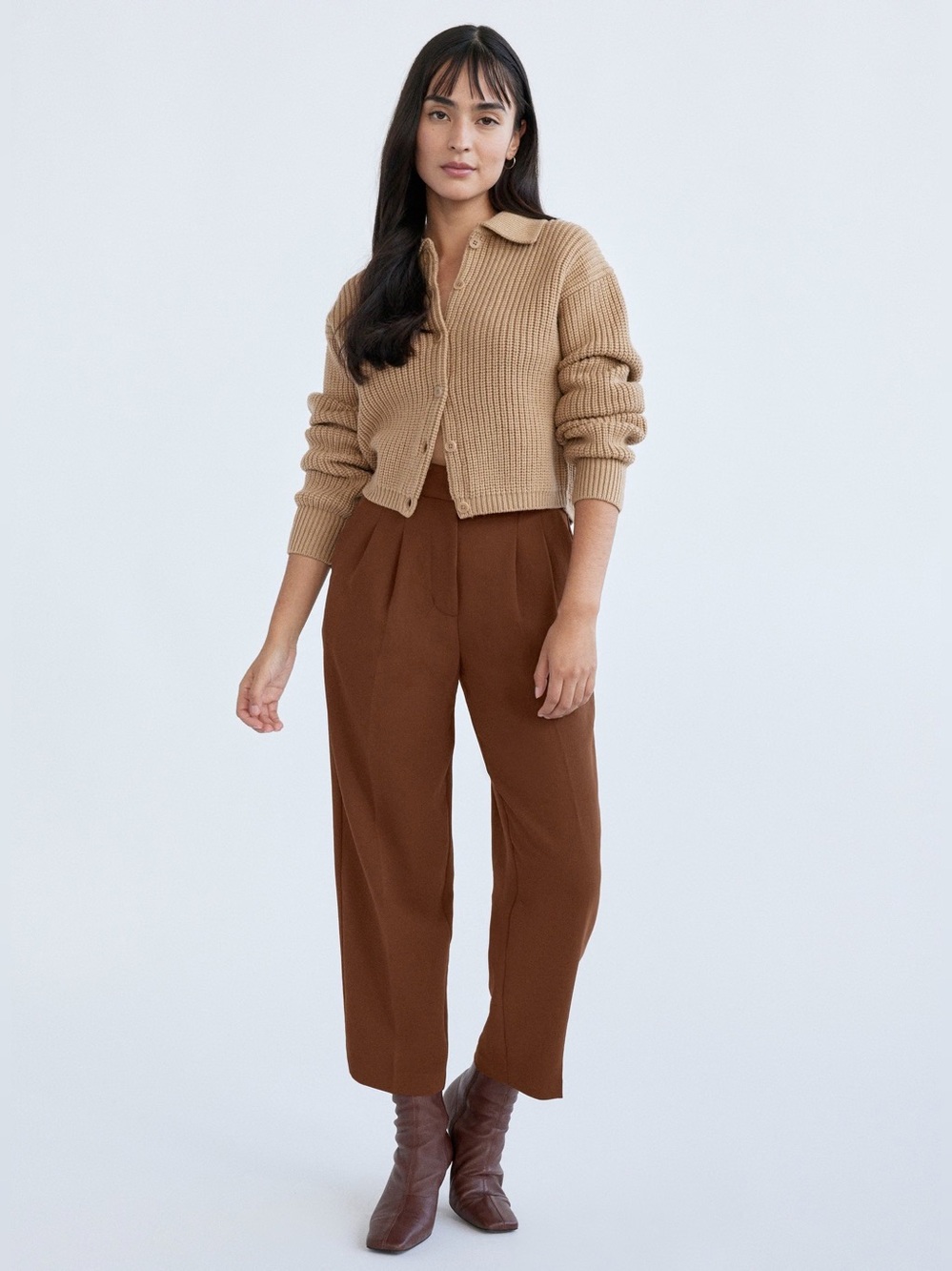 Wilfred Chestnut Brown Crepette Carrot Pants